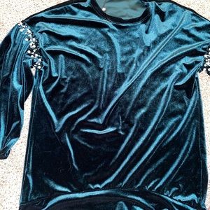 Emerald Green Crushed Velvet Shirt